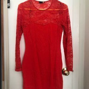 Light orange half see through dress